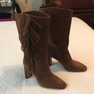 Vince Camuto Brown Suede Boots size 9 Fringe